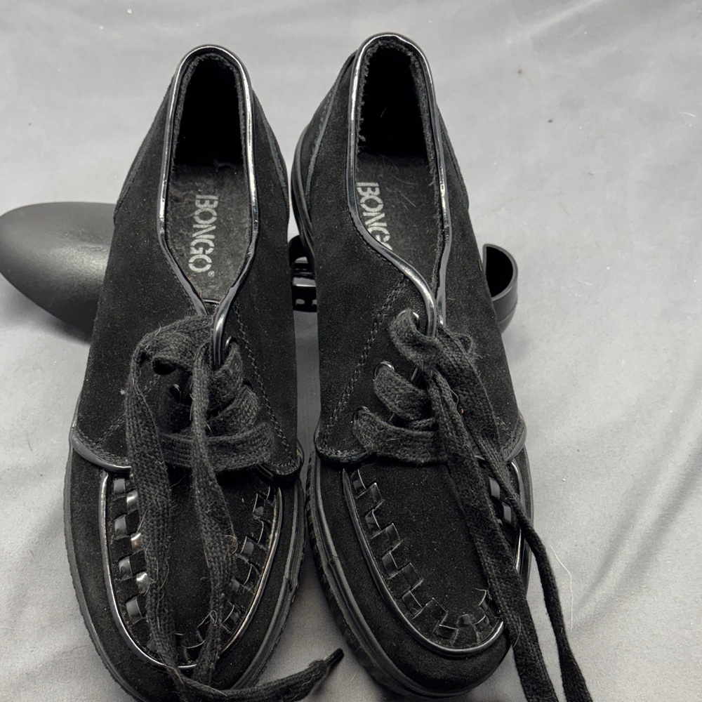 Bongo Men's Black Suede Lace Up Loafers‎ Shoes Size 7